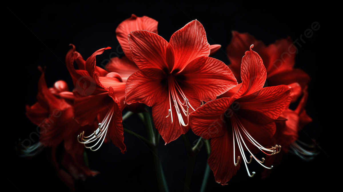 1200x673 Black Background, Cluster Amaryllis