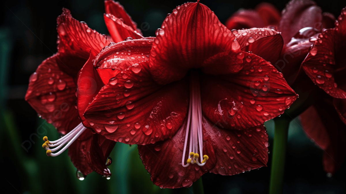1200x673 Amaryllis Flower With Water Droplets