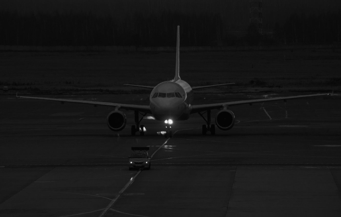 1332x850 Dark Plane Wallpaper