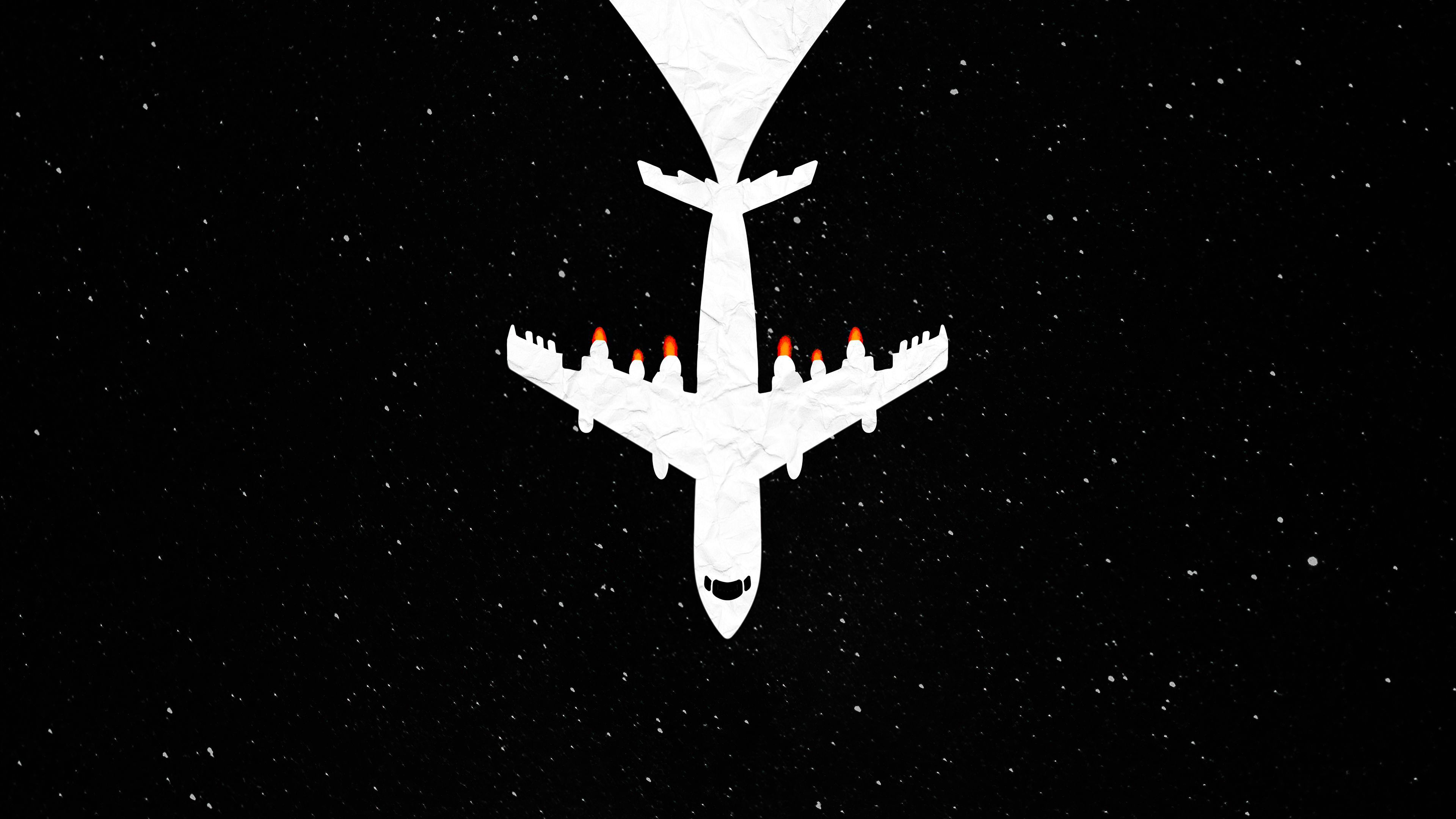 3840x2160 Planes Dark Black Minimal 4k Wallpaper