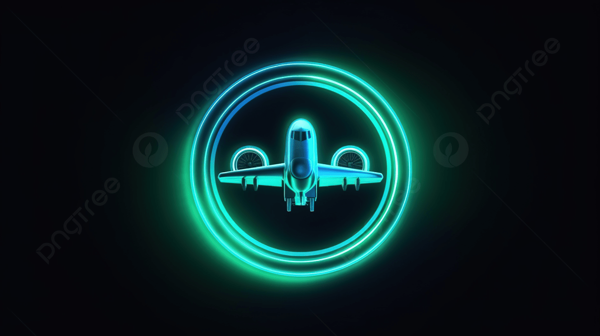 1200x673 Dark Airplane Icon In 3D Rendering