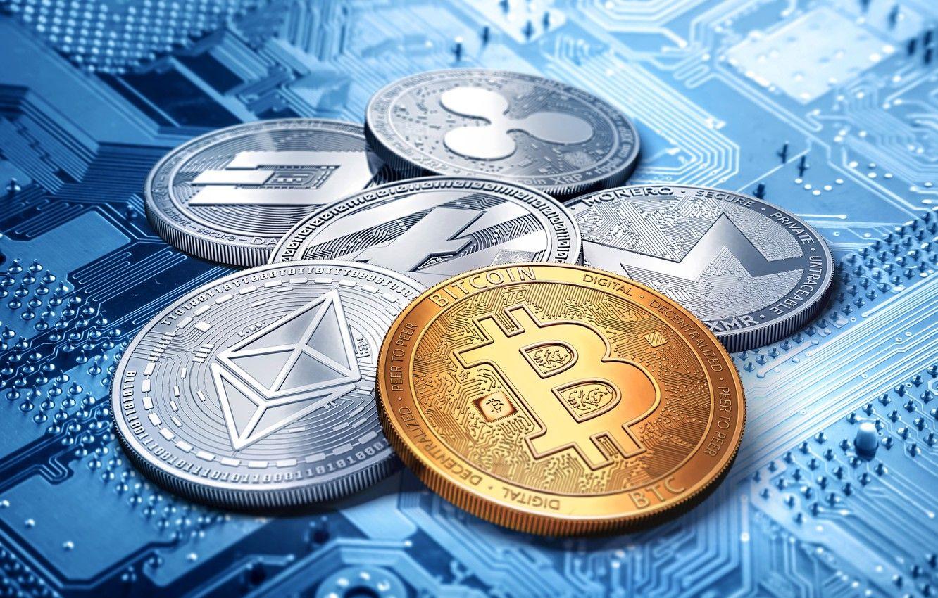 1332x850 Wallpaper dash, bitcoin, ripple, litecoin, monero, ethereum