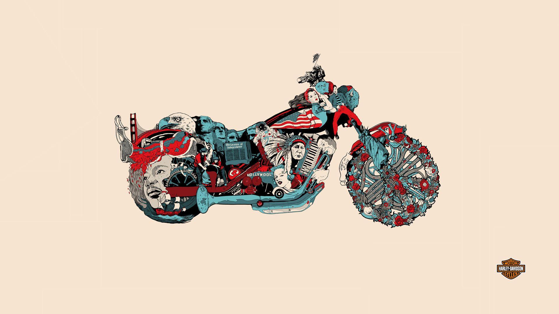 1920x1080 harley davidson advertising, harley davidson, history