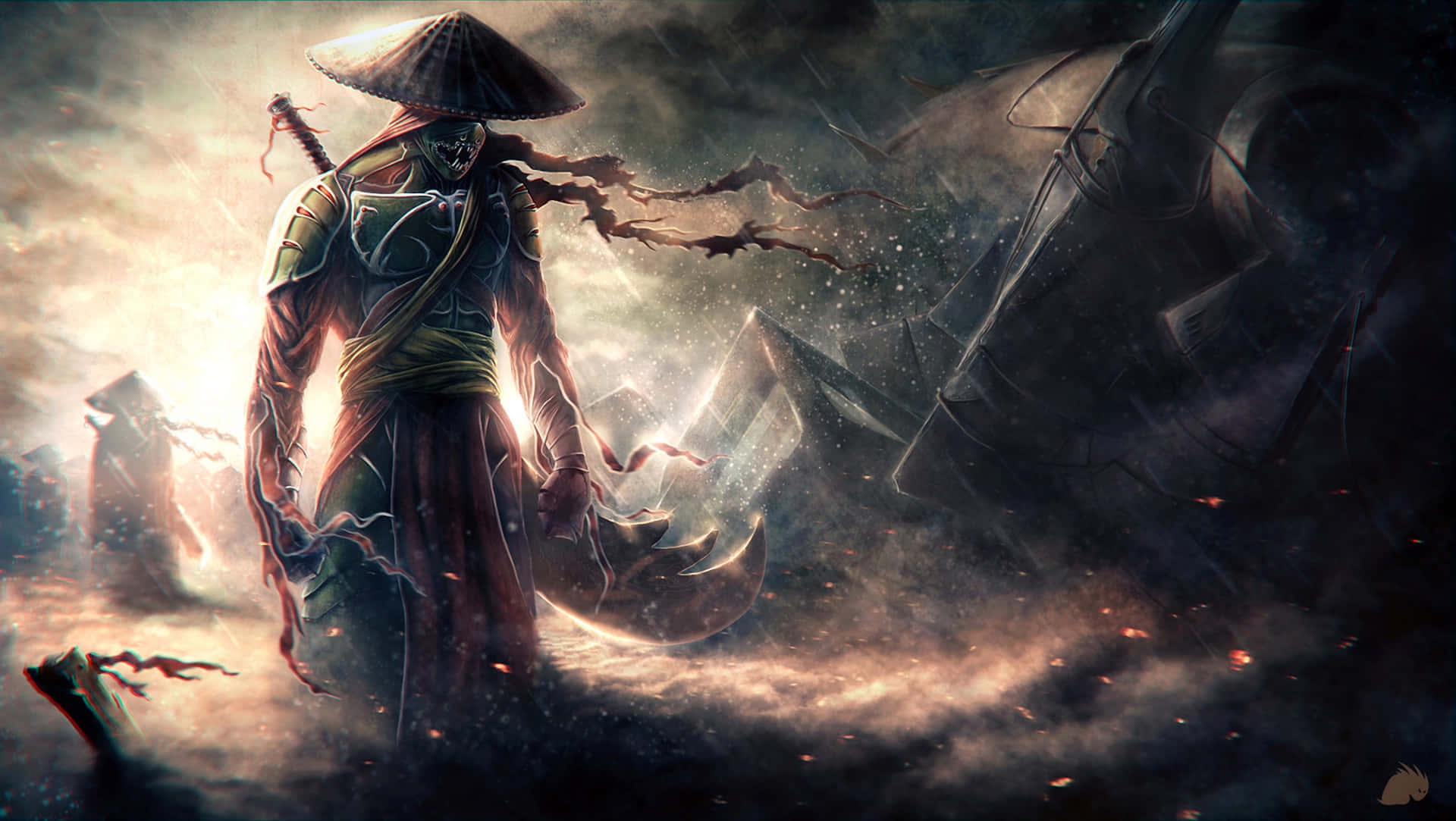 1920x1083 Download Dark Samurai In Rain Wallpaper