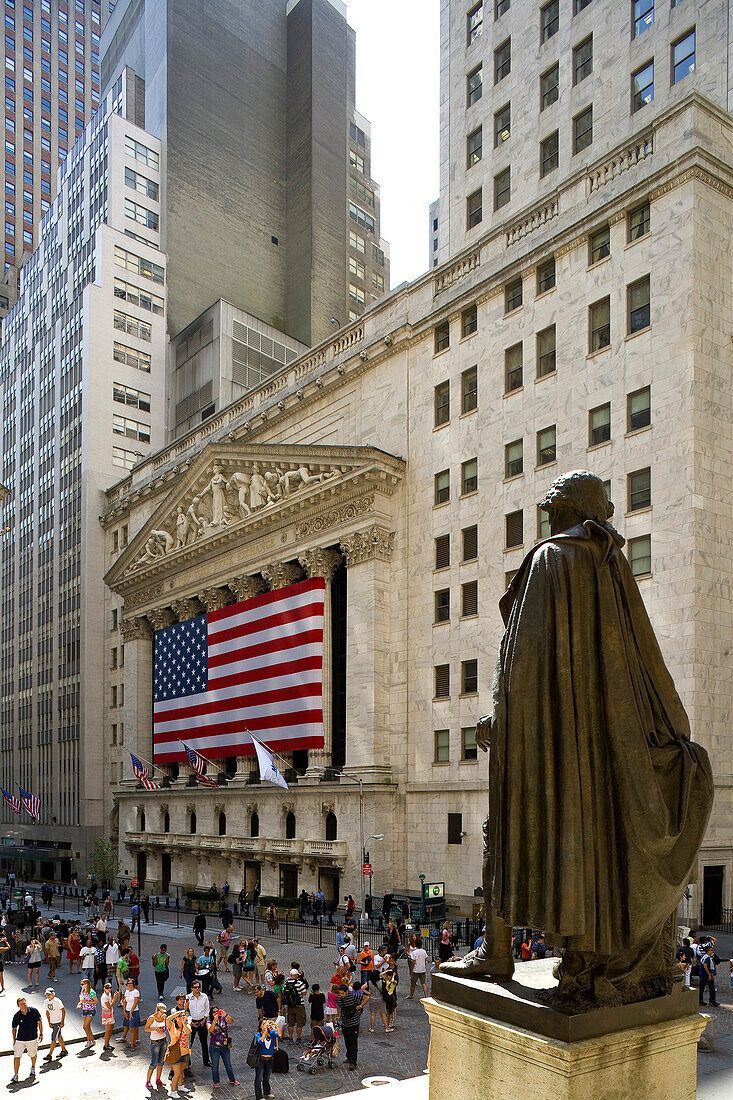 733x1100 New York Stock Exchange with US flag