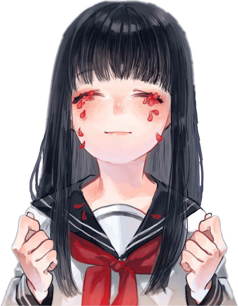 821x1054 HD #art #anime #animegirl #cry #school #schoolgirl #black