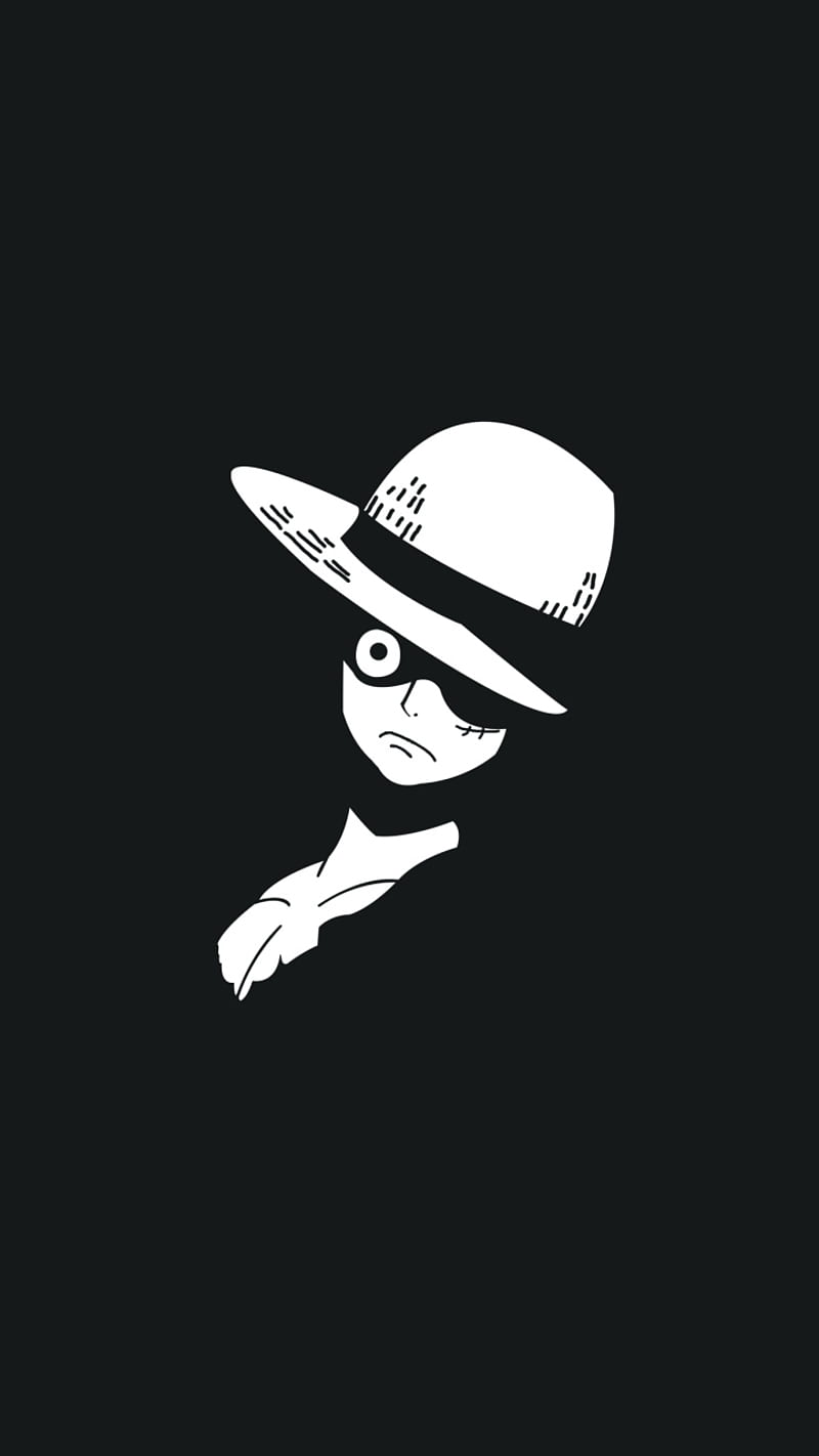 800x1422 One piece, anime, black, dark luffy, one, piece, white, HD phone wallpaper