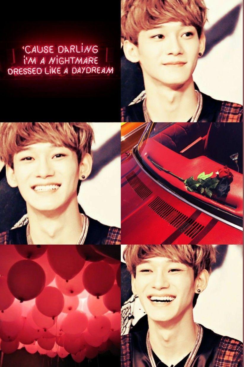 823x1235 EXO Chen Red Aesthetic Wallpaper. Aesthetic