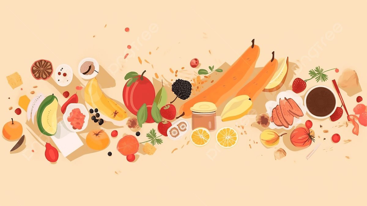 1200x675 Food Illustration Background Border