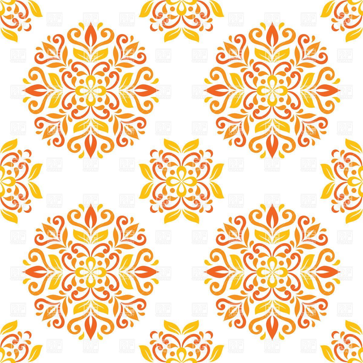 1200x1200 Seamless wallpaper made of stylized round orange flowers Stock Vector Image