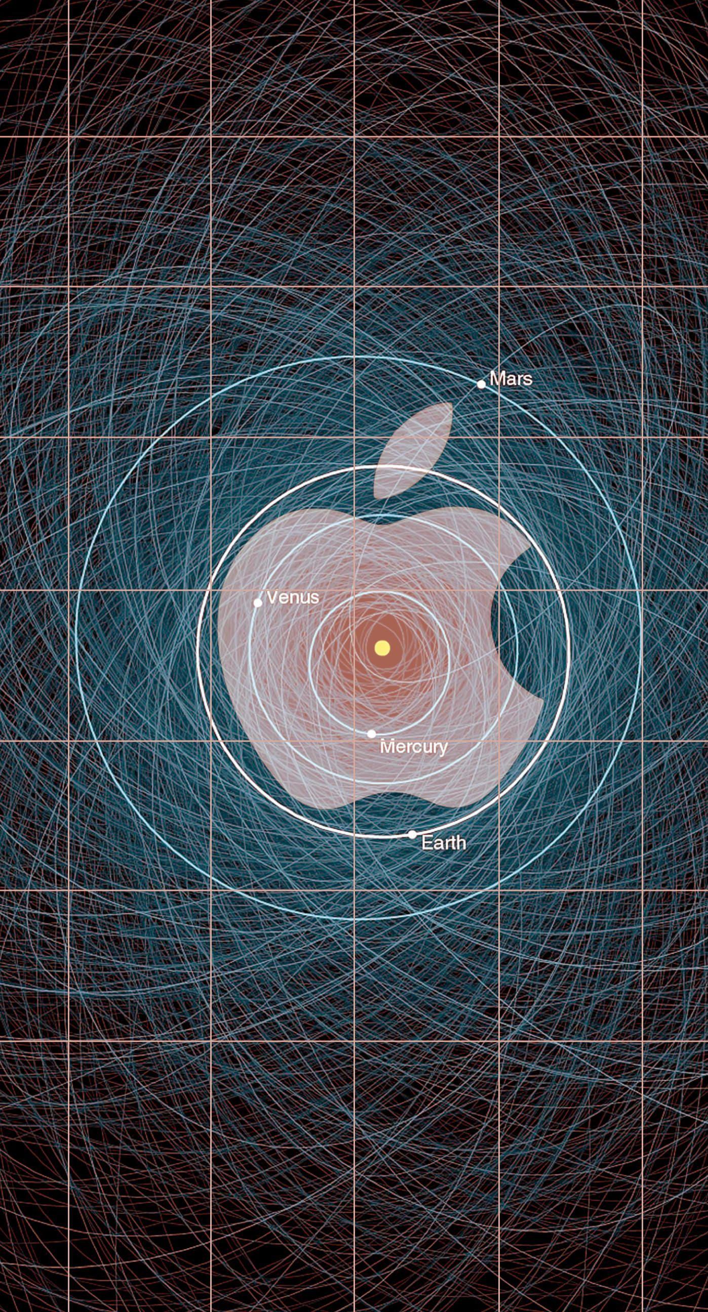 1398x2592 Apple logo shelf cool red solar system. wallpaper.sc