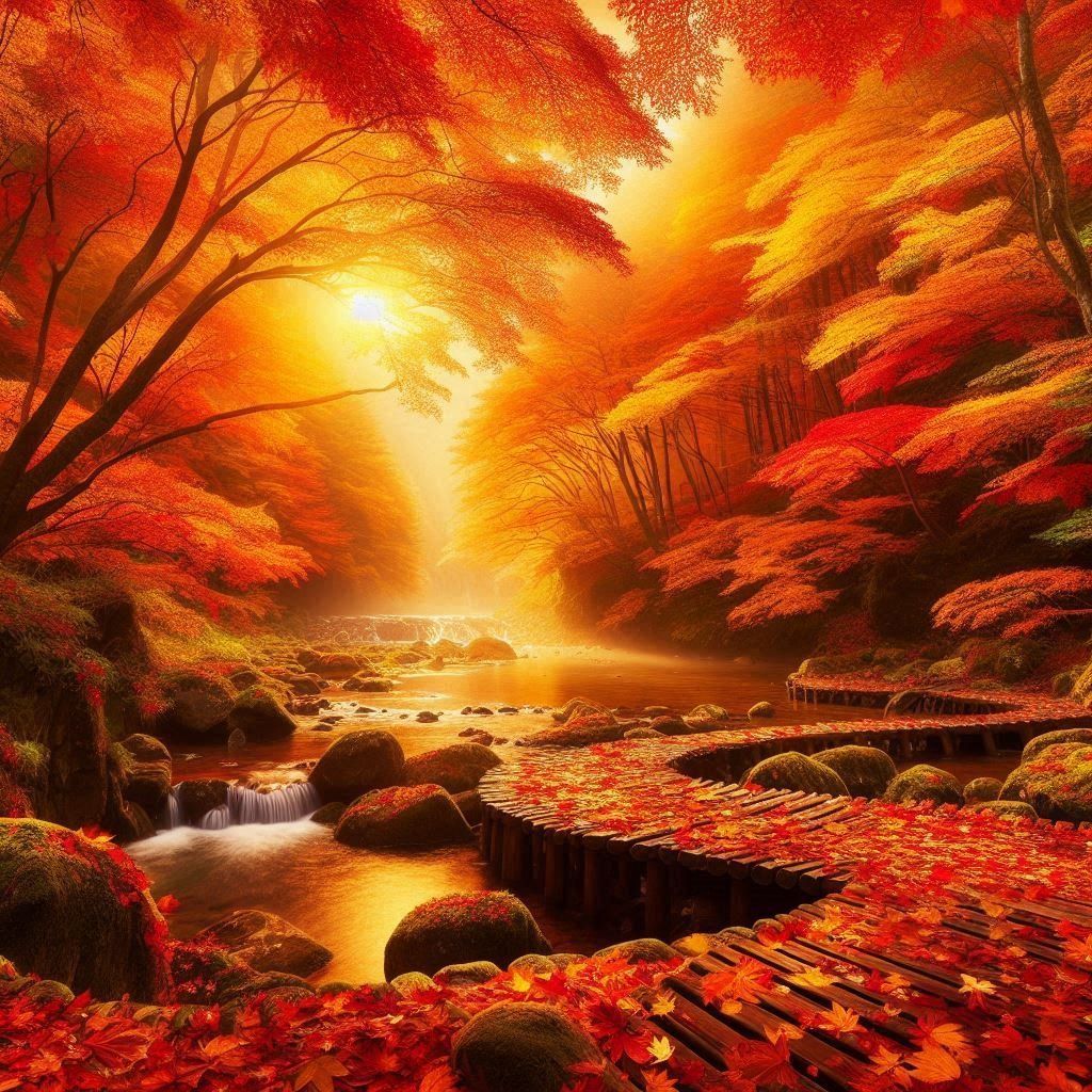 1024x1024 Free Fall Background for Your Desktop