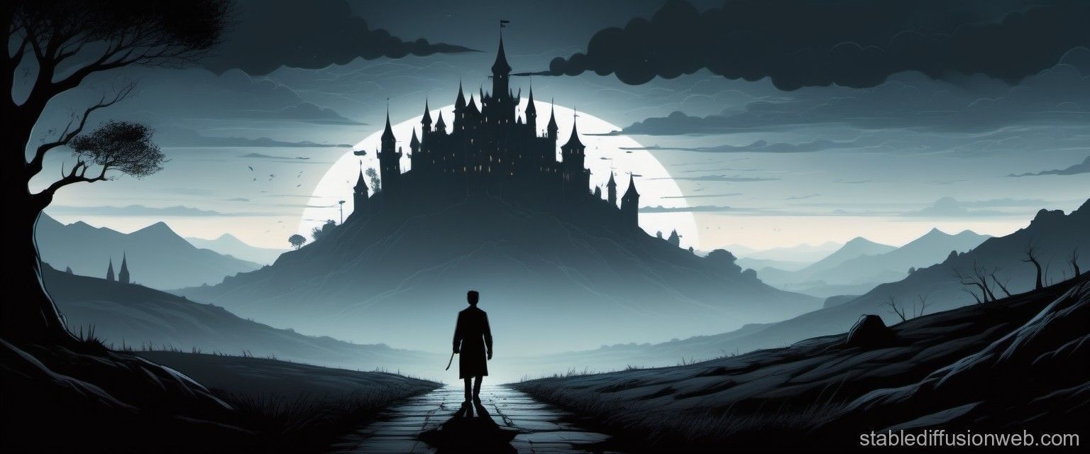 1536x640 dark kingdom indoor background Prompts