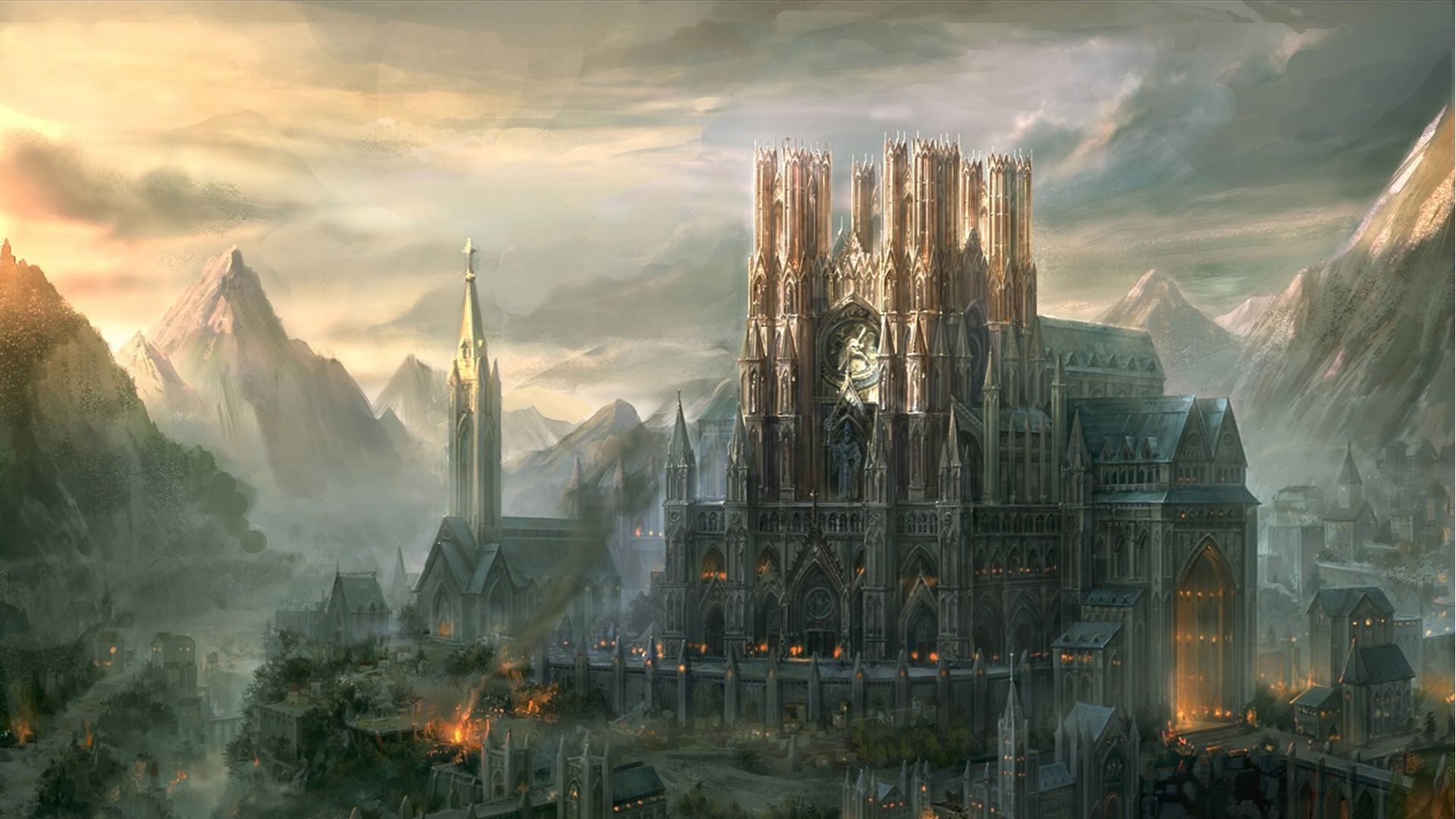1920x1080 Fantasy City HD Wallpaper