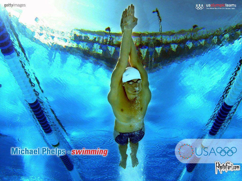 1024x768 Summer Olympic Michael Phelps Swimming Wallpaper. Free