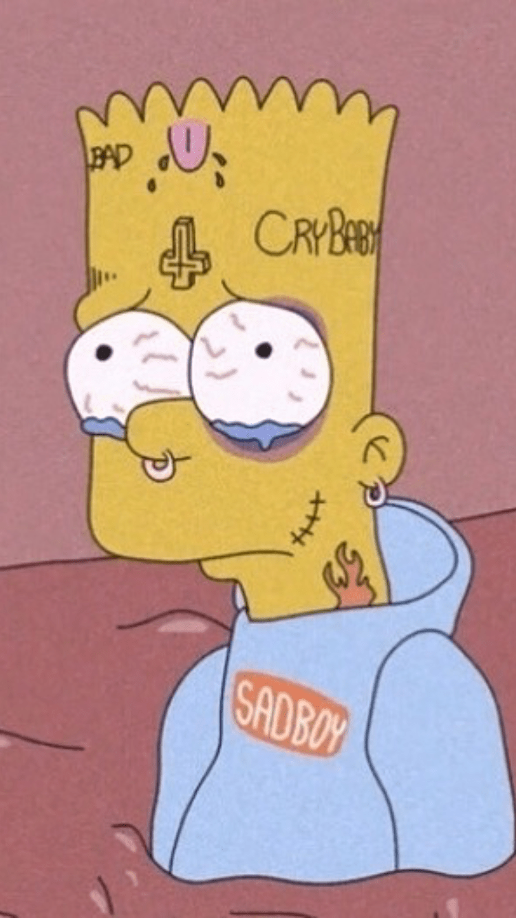750x1334 Sad Bart Simpson hình nền