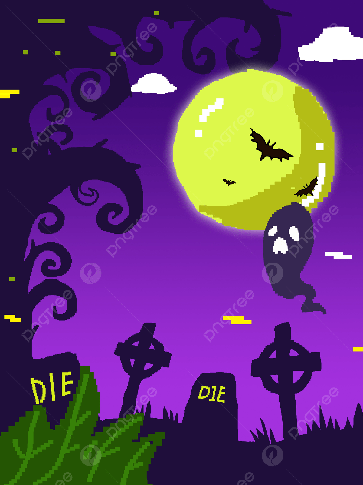 1200x1600 Halloween Pixel Background Image, HD