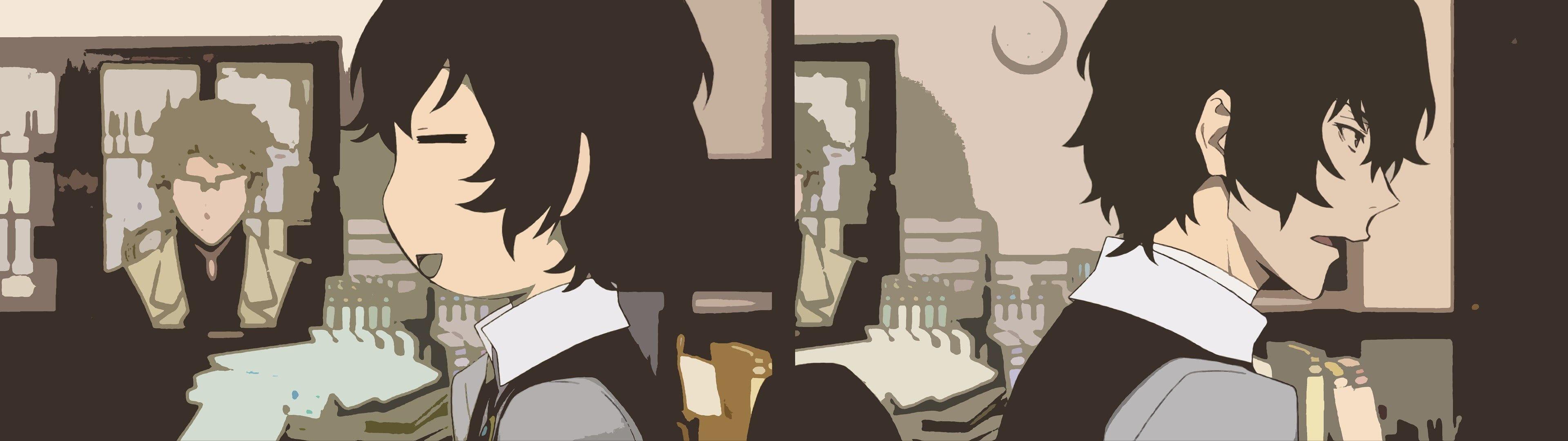 3840x1080 Anime illustration, anime, Bungou Stray Dogs, colorful HD