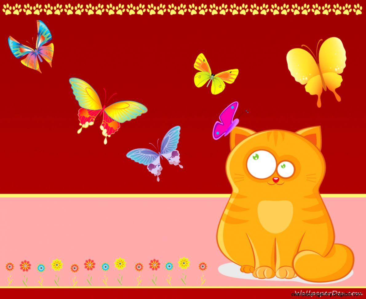 1190x972 Cute Cartoon Cat Wallpaper