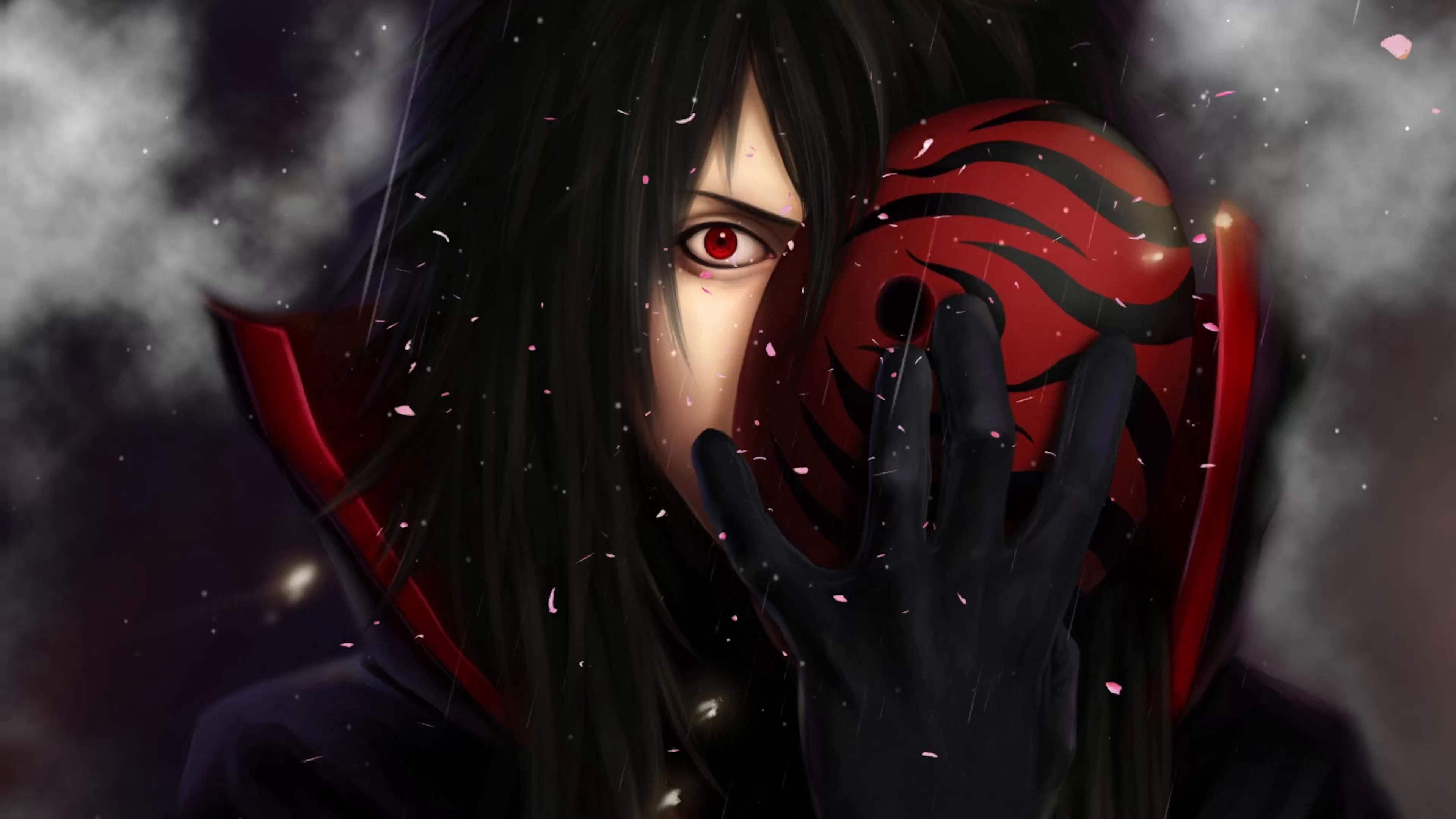 3840x2160 Madara Uchiha With Red Eyes and Mask Live Wallpaper