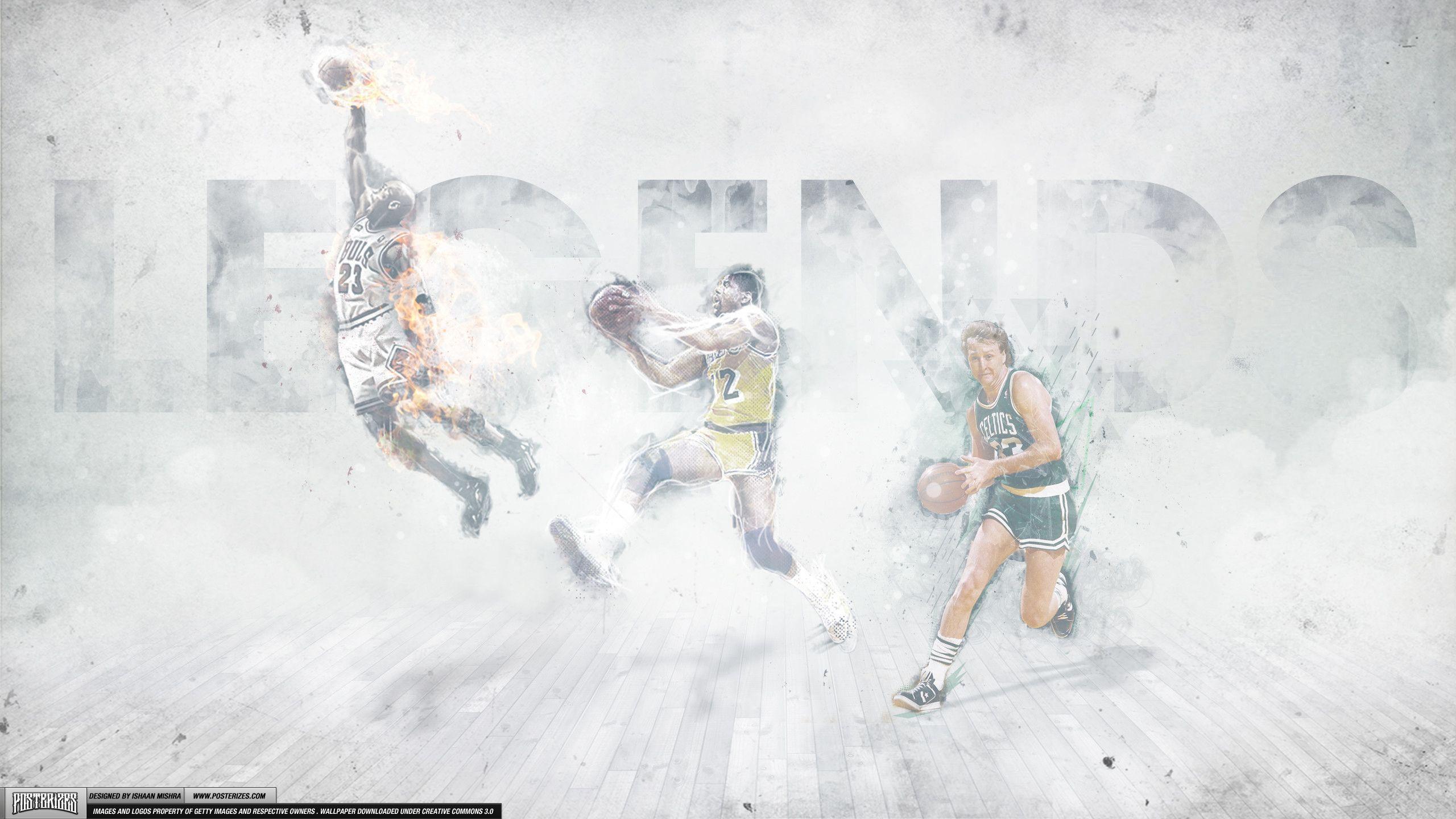 2560x1440 Magic Johnson, Larry Bird, Michael Jordan