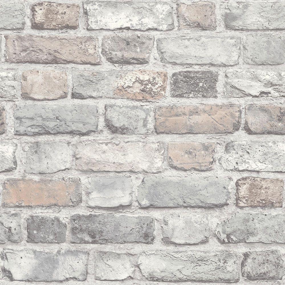 Brick Effect Wallpaper Natural Grey Stone Effect Wall Paper