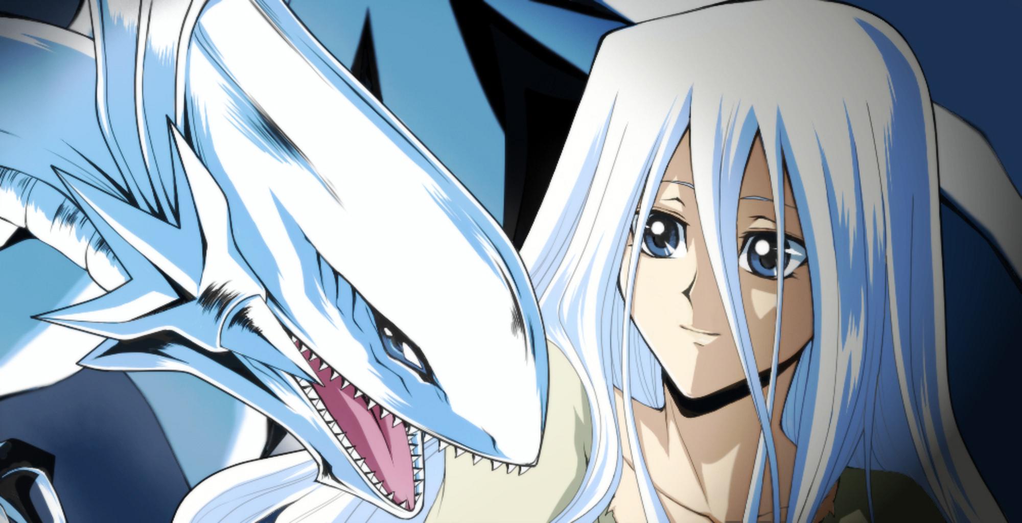 2000x1024 Blue Eyes White Dragon Wallpaper