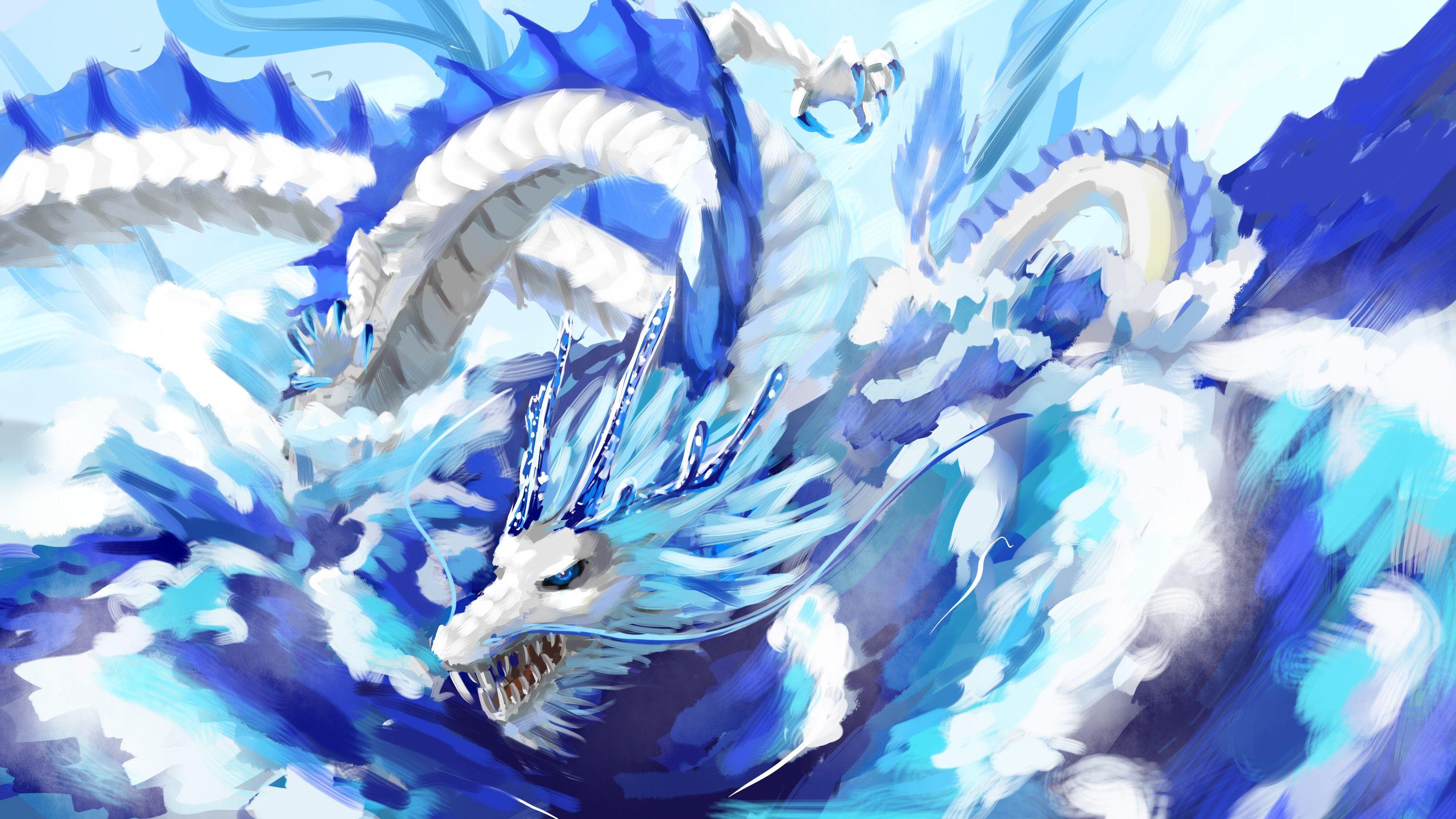 3200x1800 Blue Eyes White Dragon Wallpaper