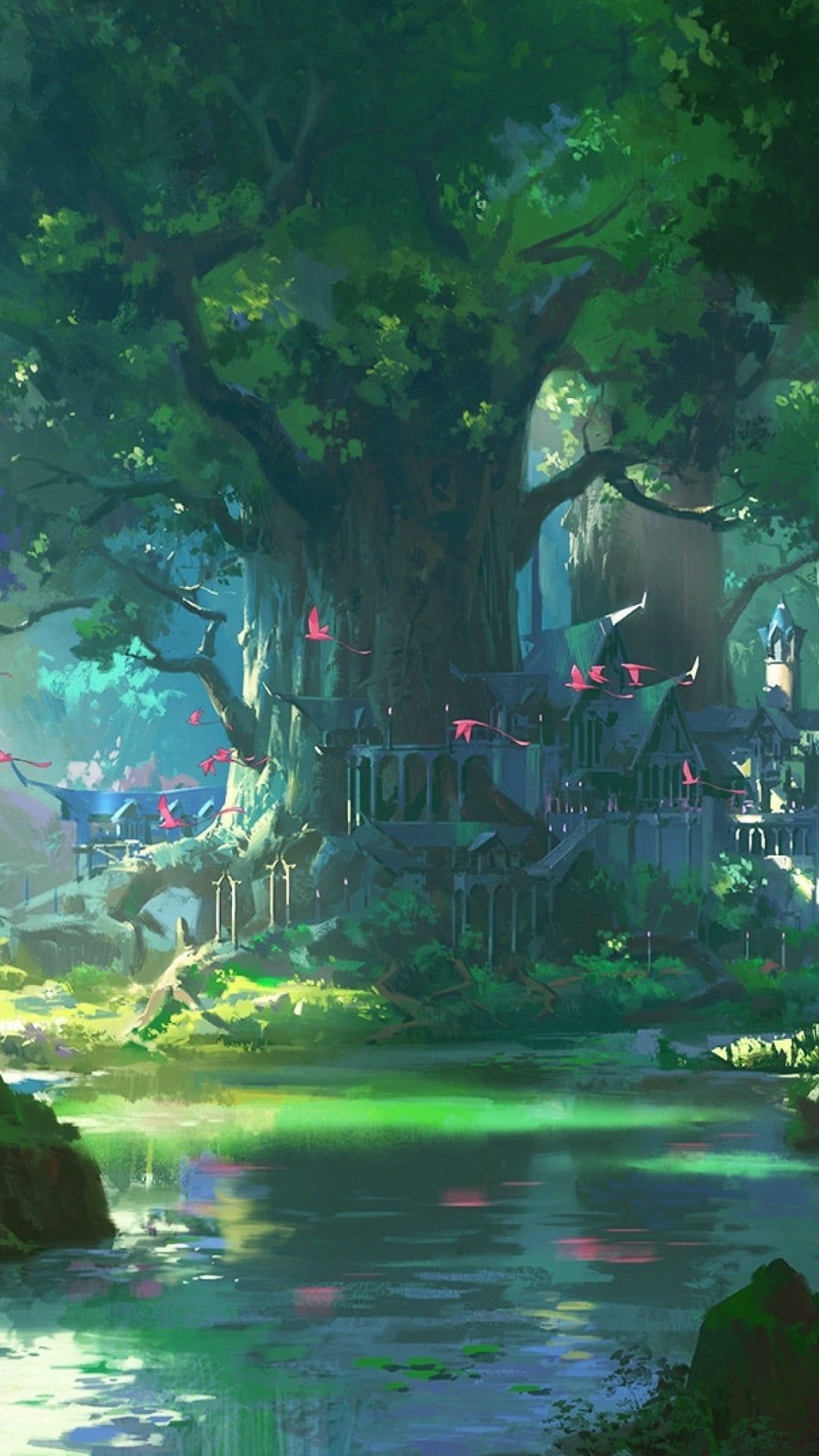 1080x1920 Green Anime iPhone Wallpaper