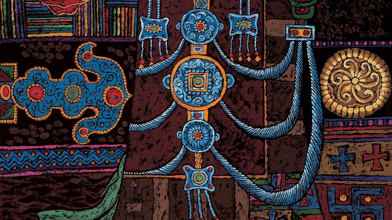 1366x768 Cheung Pakistan Tibetan print wallpaper (1) Wallpaper