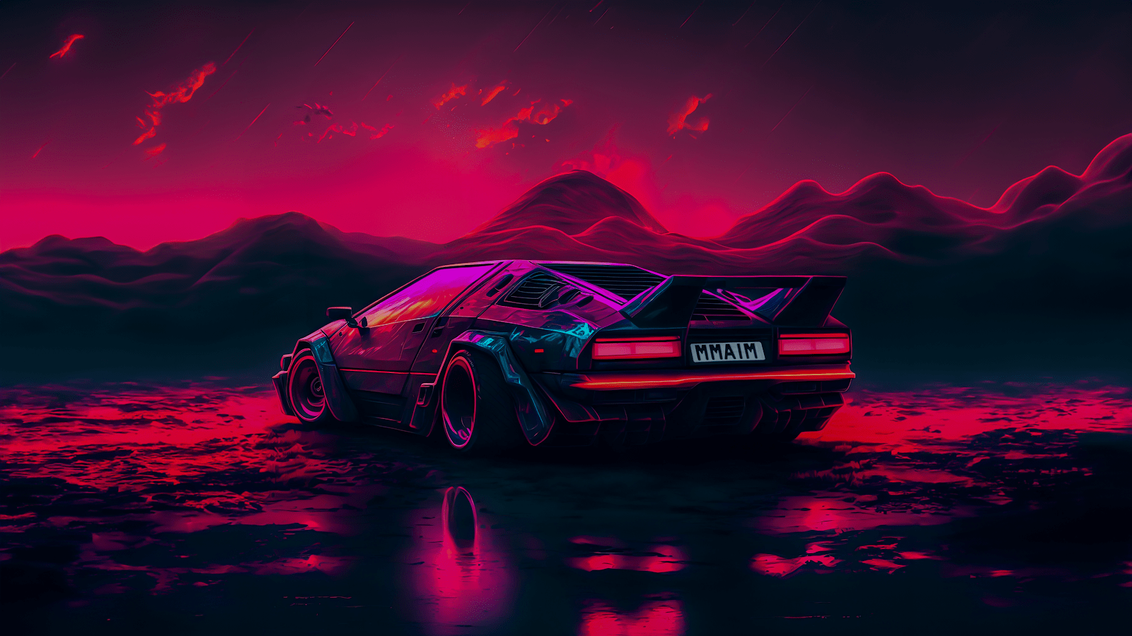 1600x900 Sports Car Futuristic Mountain 4K