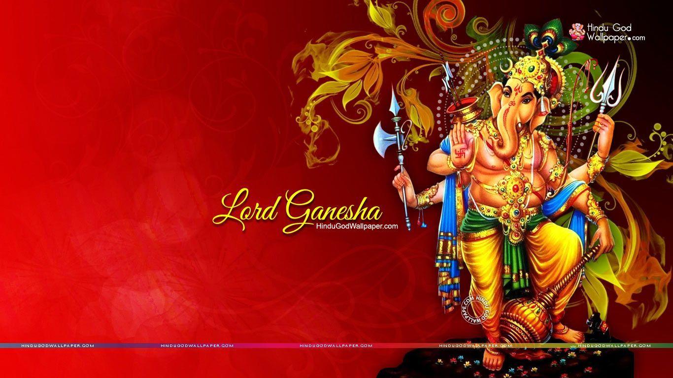 1366x768 Lord Ganesha 3D Wallpaper full size free download