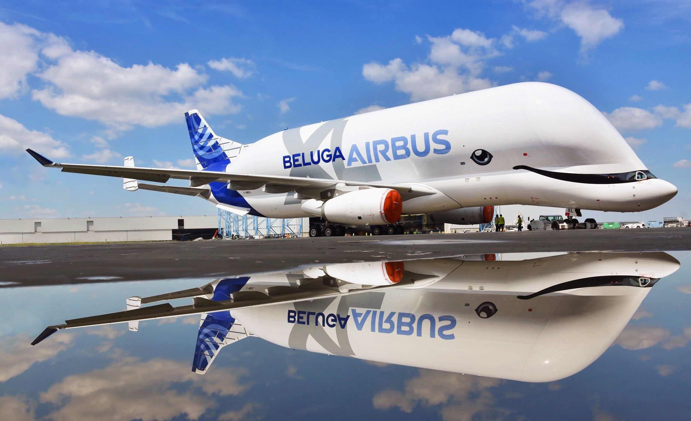 2300x1400 Wallpaper the plane, Reflection