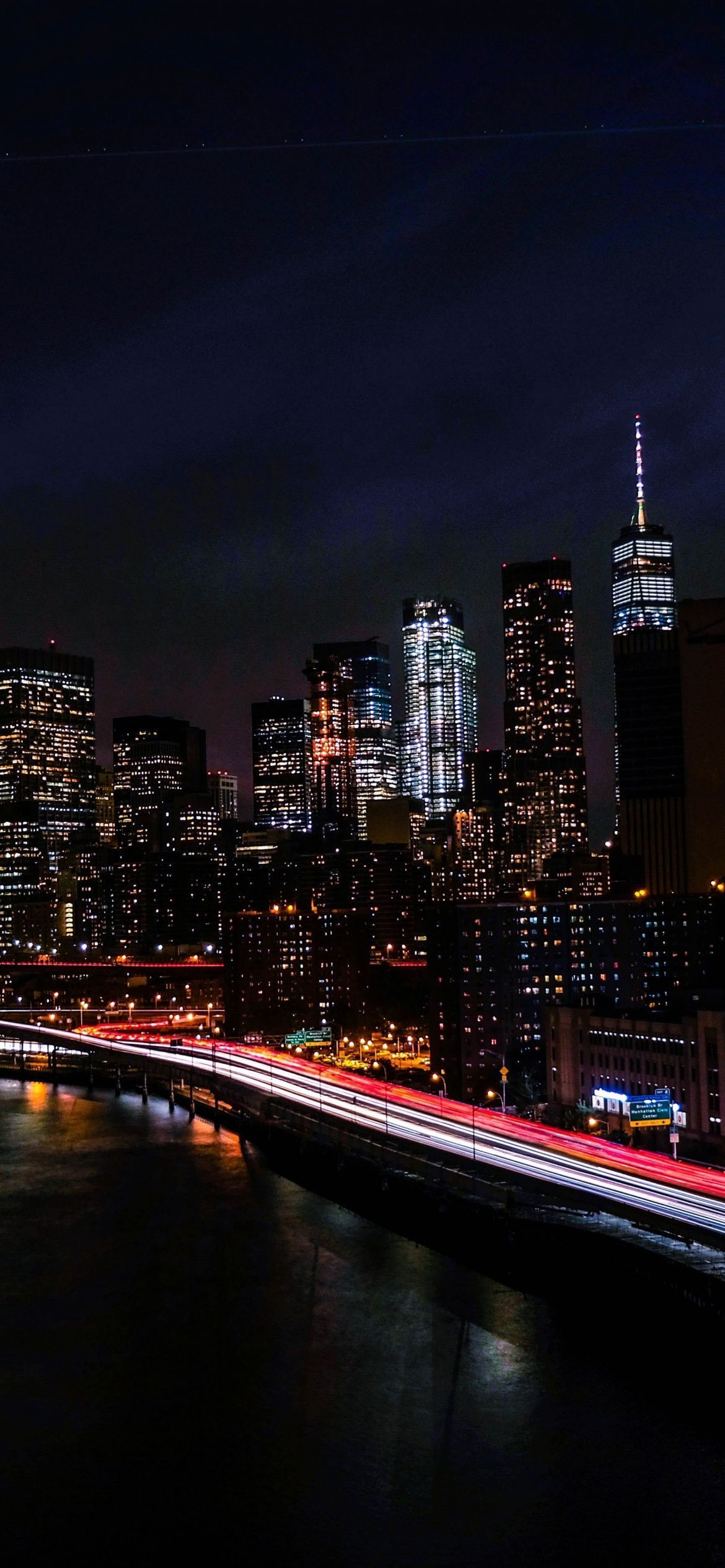 1170x2532 New York City Wallpaper 4K, Night view