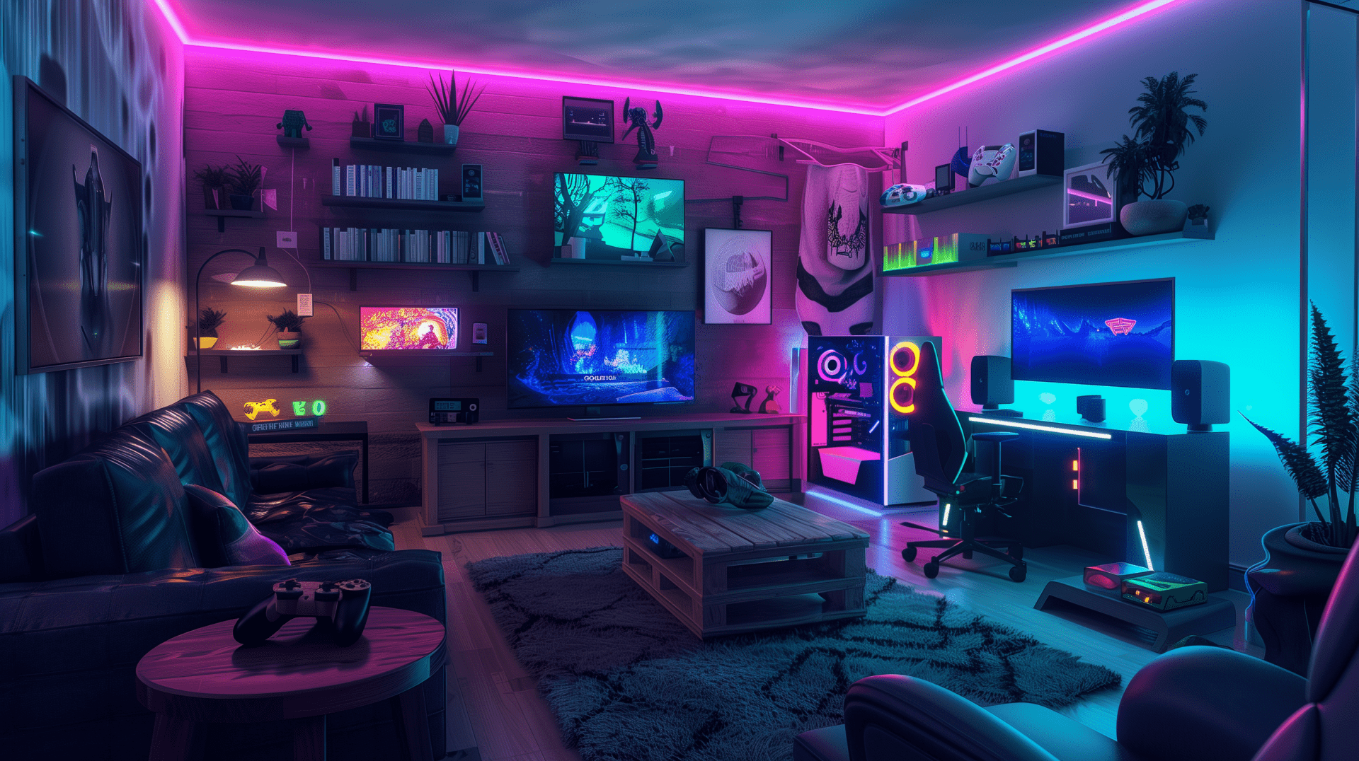 1920x1076 HD Gaming Room Wallpaper