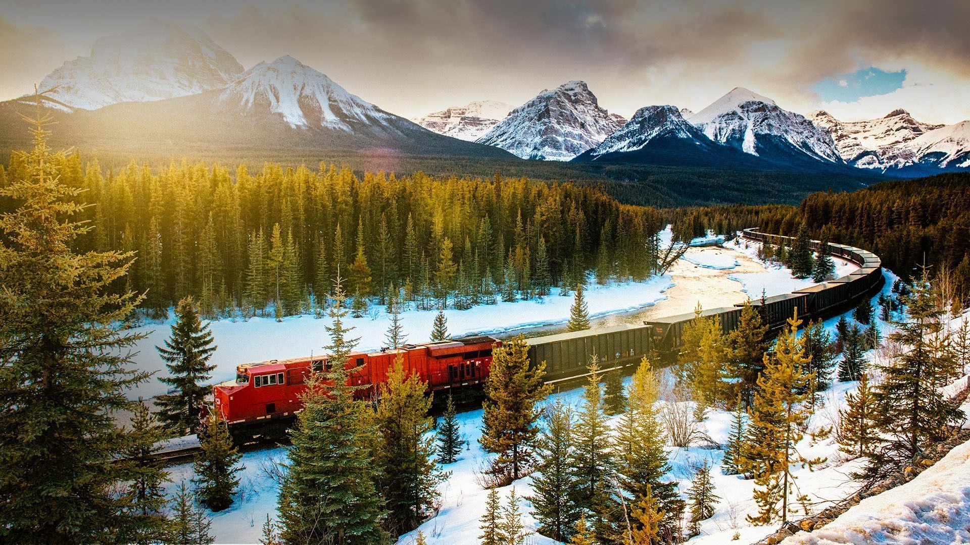 1920x1080 Canadian Pacific Railway train in Banff