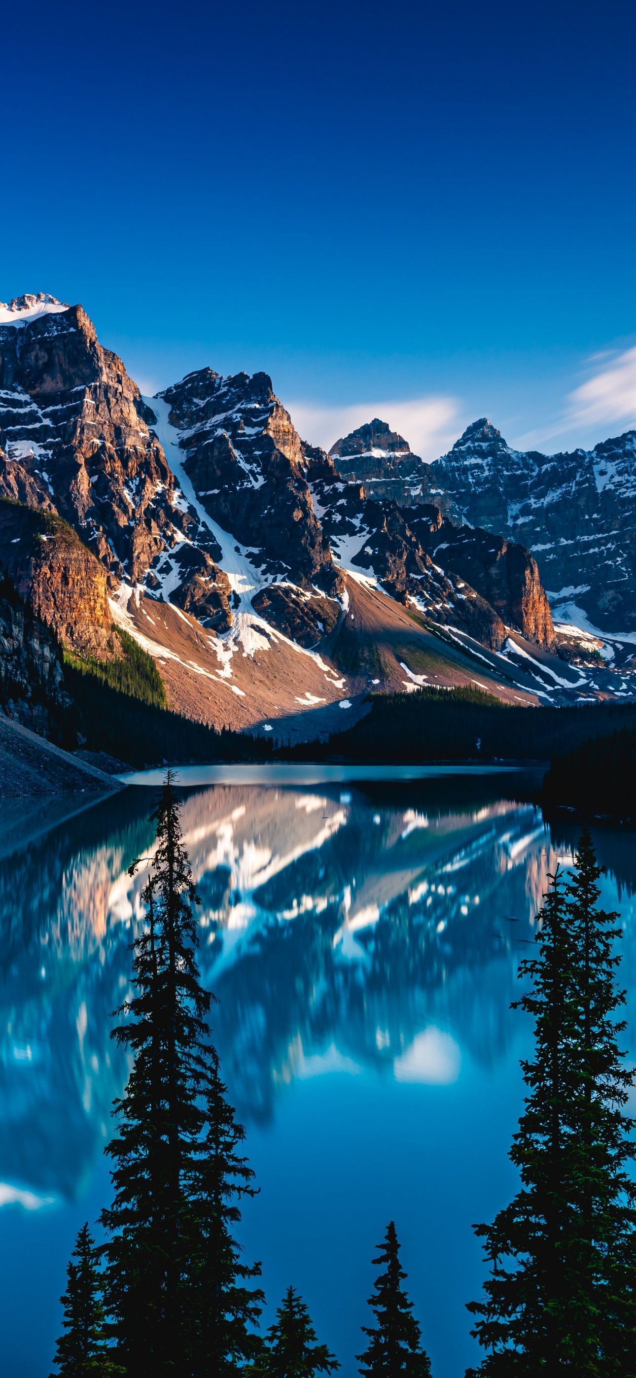 1290x2796 Moraine Lake Wallpaper 4K, Canadian Rockies