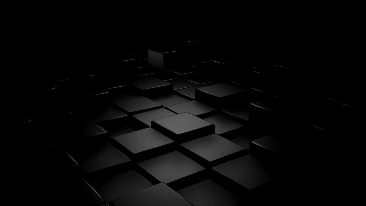 Hình nền 1270x714 Hình khối 3D đen cho máy tính để bàn