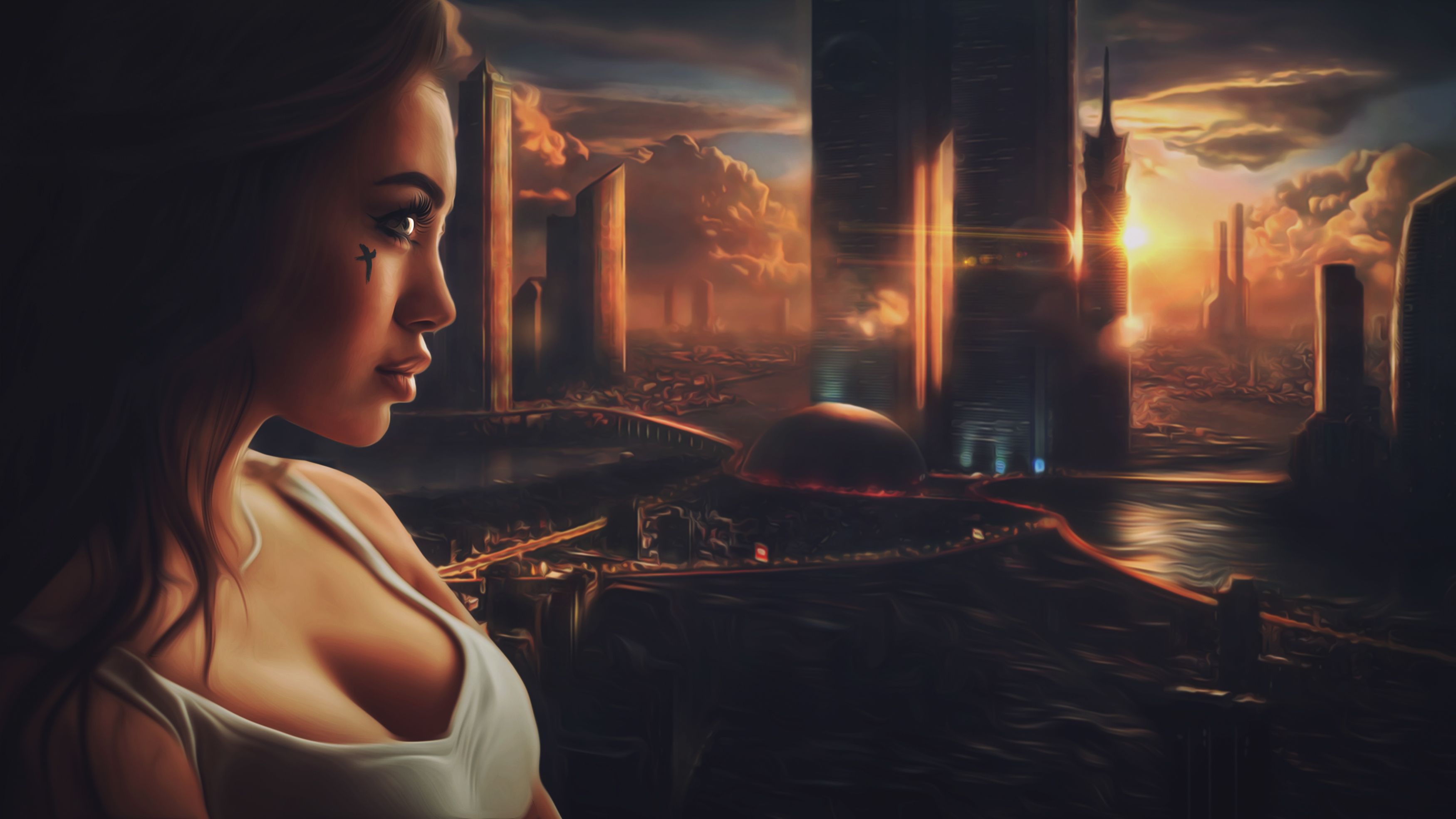 3500x1969 Sci Fi Female Ultra HD Wallpaper