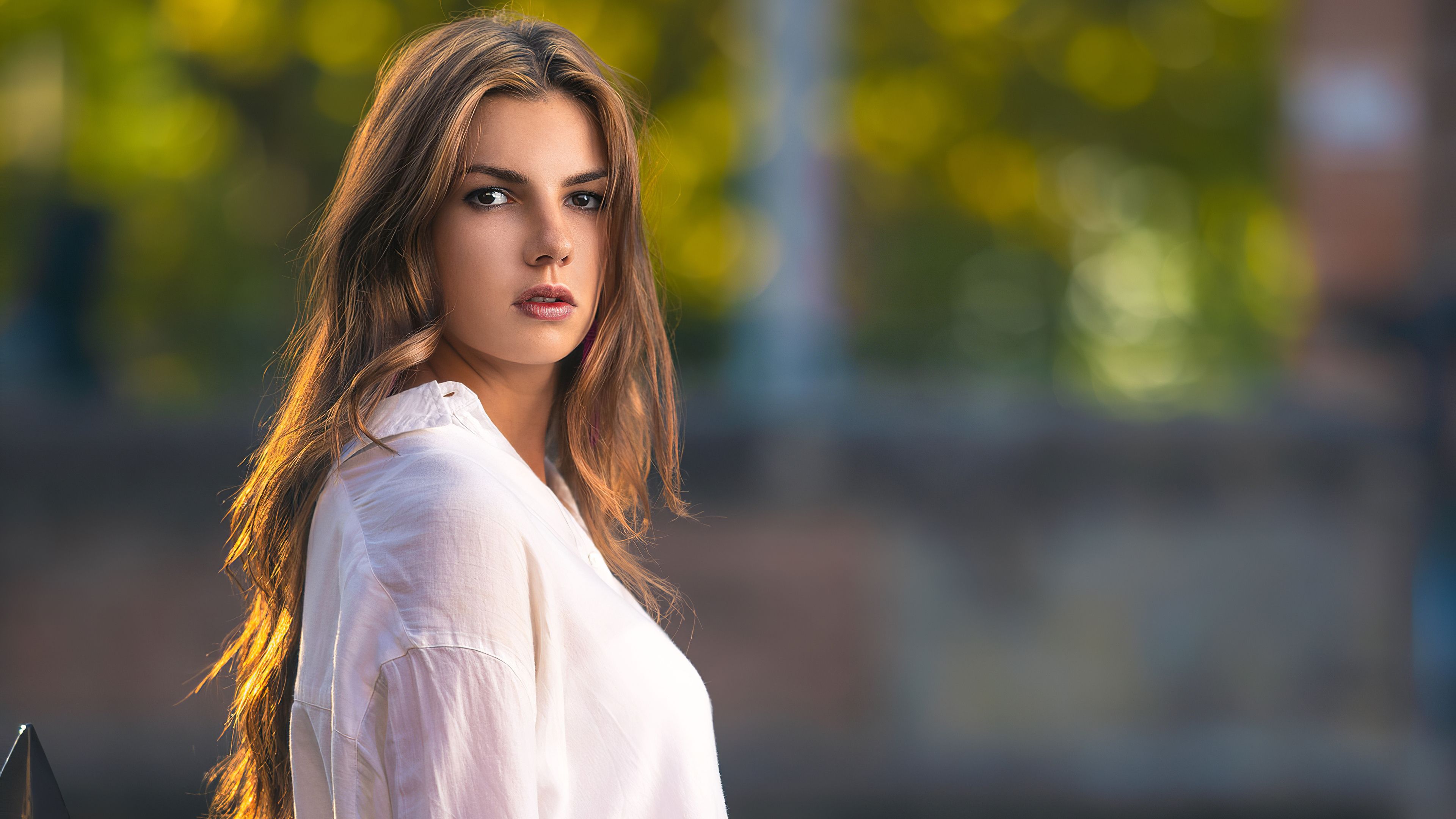 3840x2160 White Shirt Girl 4k Wallpaper, HD Girls