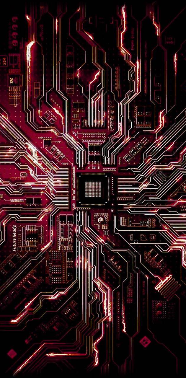 630x1280 Hacker Red Wallpaper
