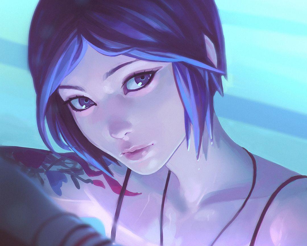 1080x864 blue eyes blue hair chloe price close cropped ilya kuvshinov