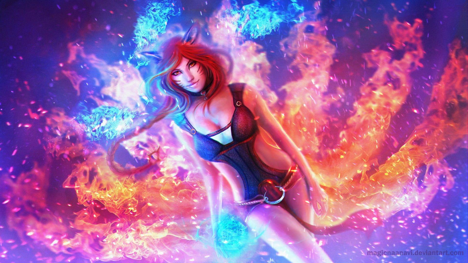 1920x1080 League of Legends Foxfire Ahri wallpaper, realistic, render