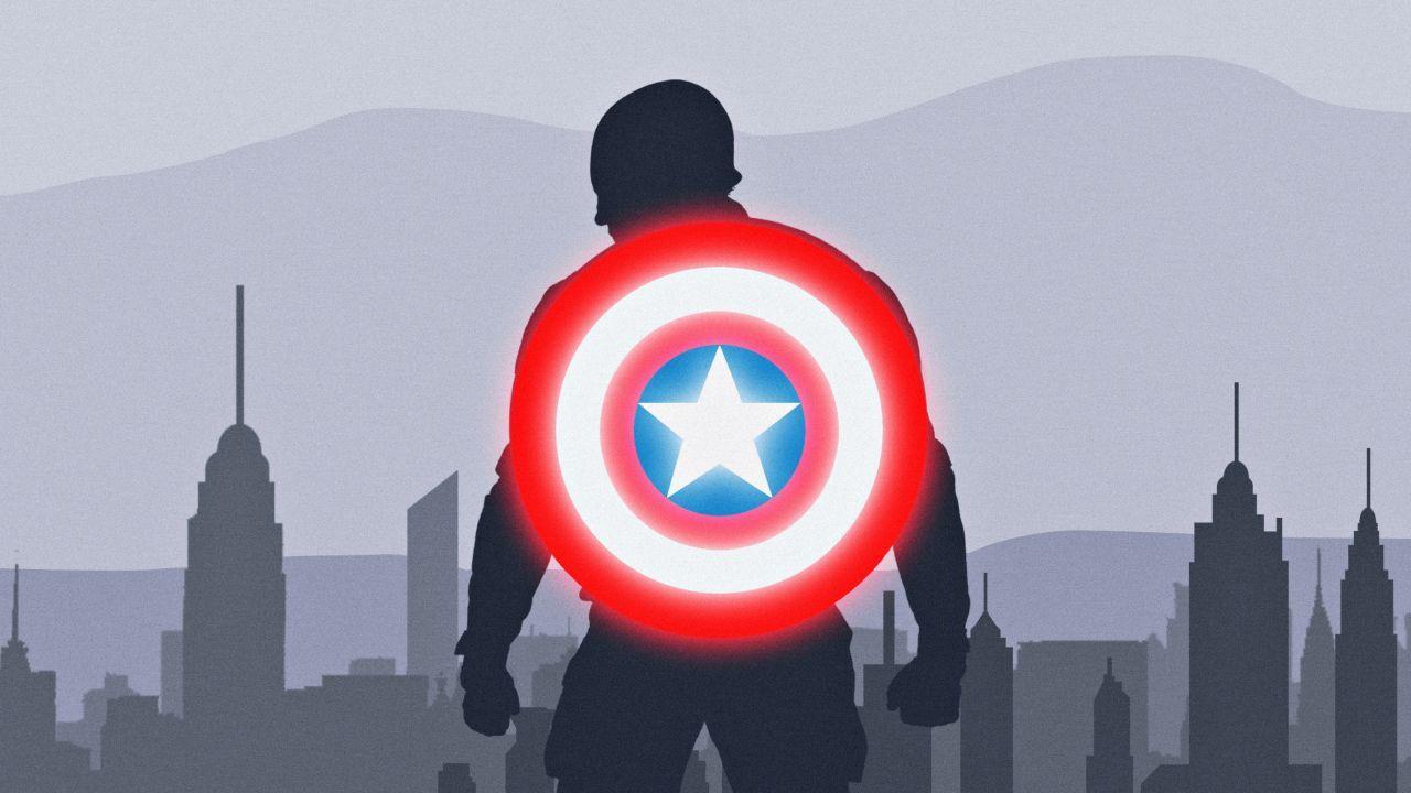 1280x720 Wallpaper Captain America, Shield, Minimal, HD, Creative