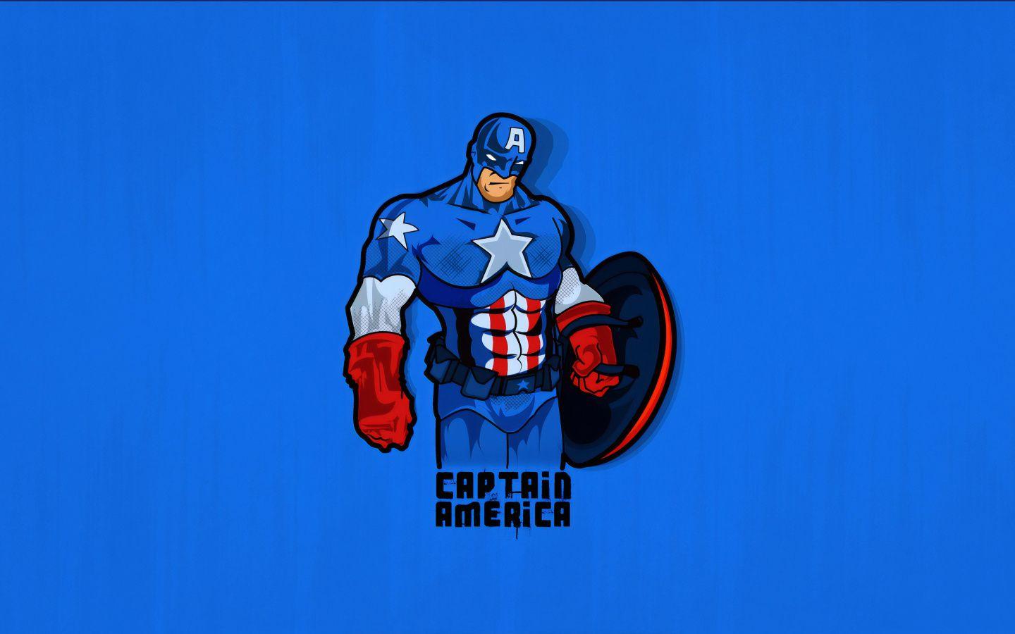 1440x900 Download Minimalist, Captain America, superhero wallpaper