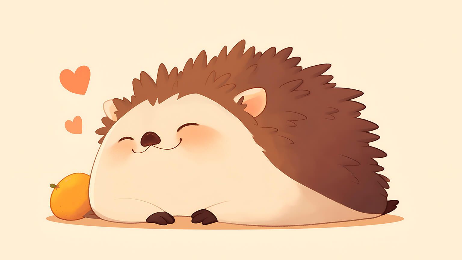 1536x864 Cute Hedgehog Smiling Beige Desktop