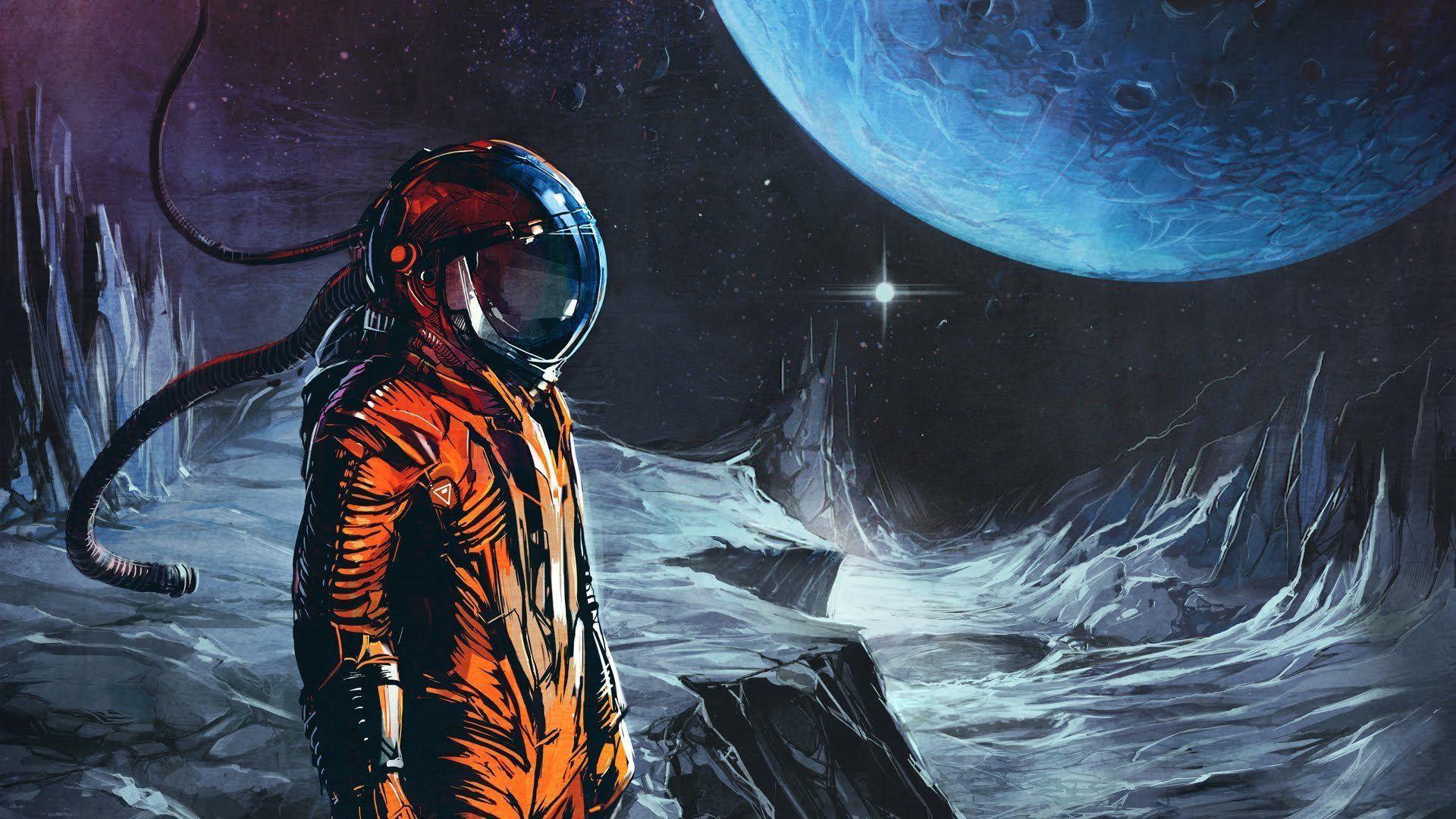 1920x1080 space suit, Astronaut, Artwork, Space, Science fiction