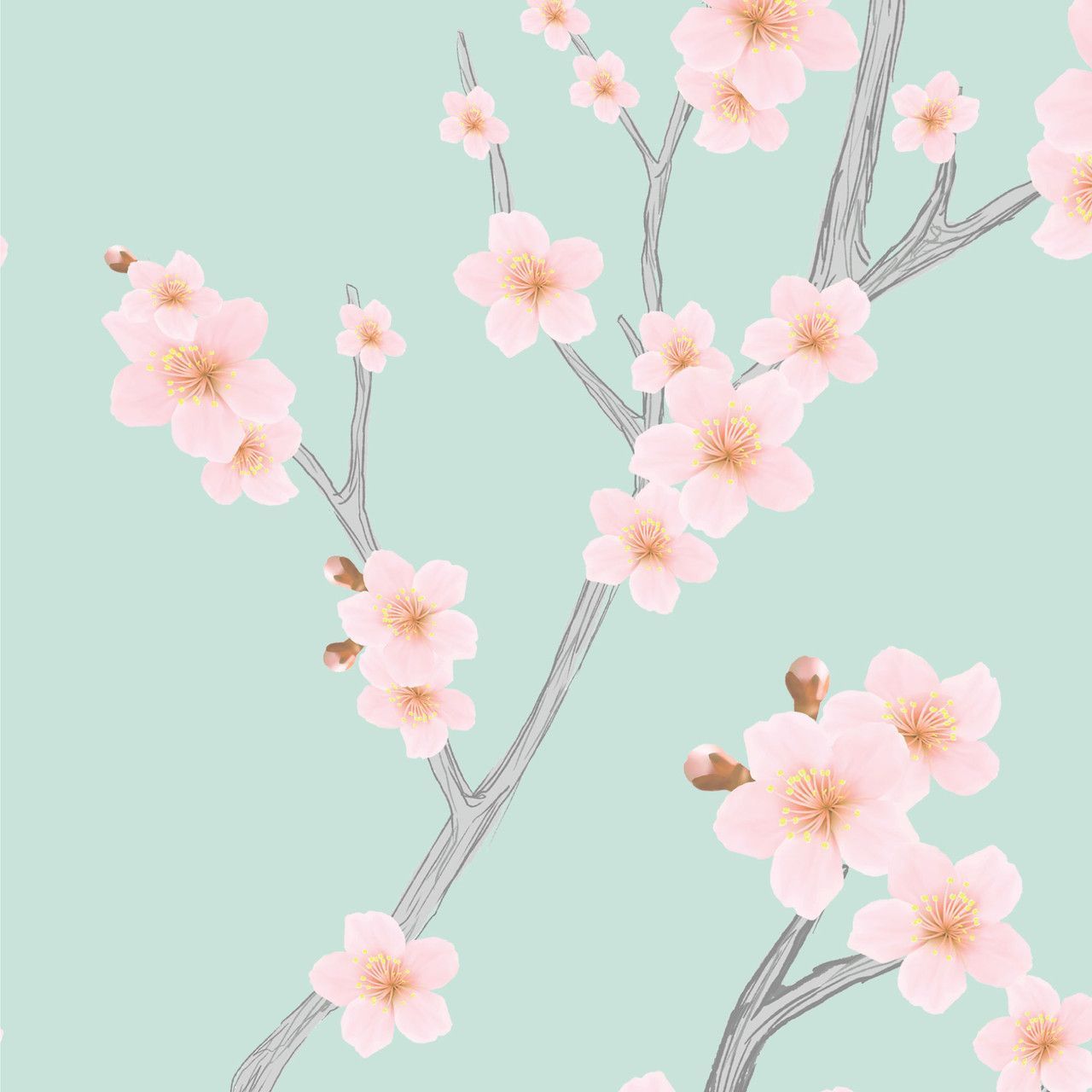 1280x1280 Cherry Blossom Peel and Stick Wallpaper