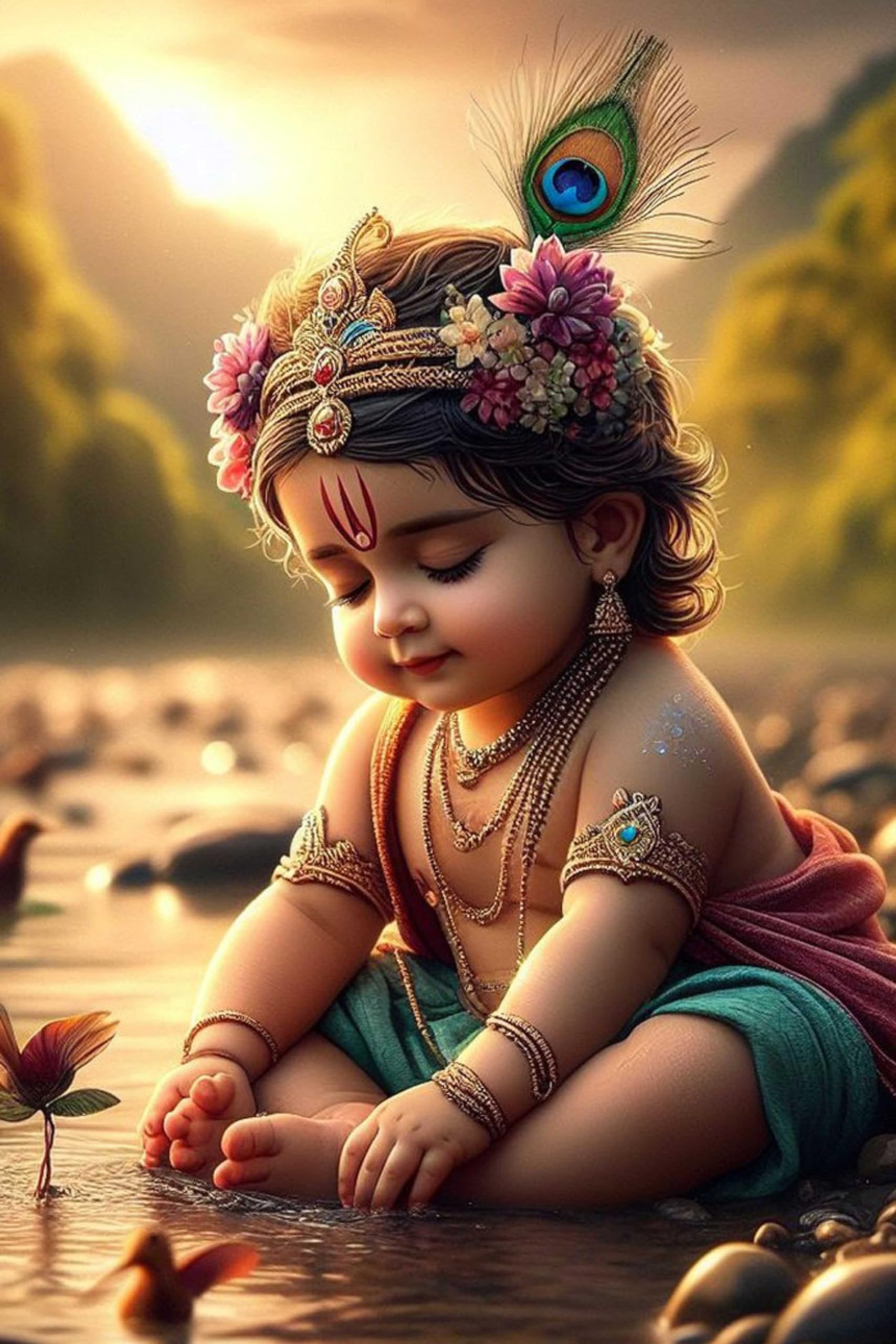 1707x2560 Generic Bal Krishna Wall Poster HD poster for Room Decor Paper Print (12 inch X 18 inch, 300GSM Thick Paper, Gloss Laminated, Rolled in Safety tube)