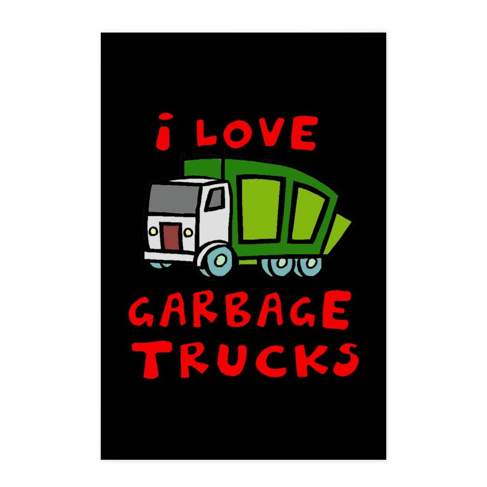 1600x1600 I Love Trash Garbage Trucks Wall Decal